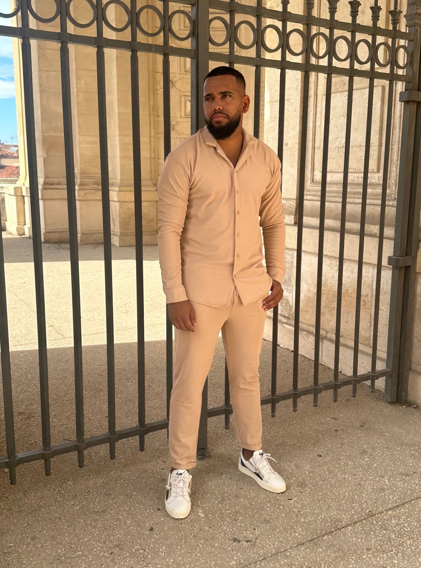 Chemise côtelé beige