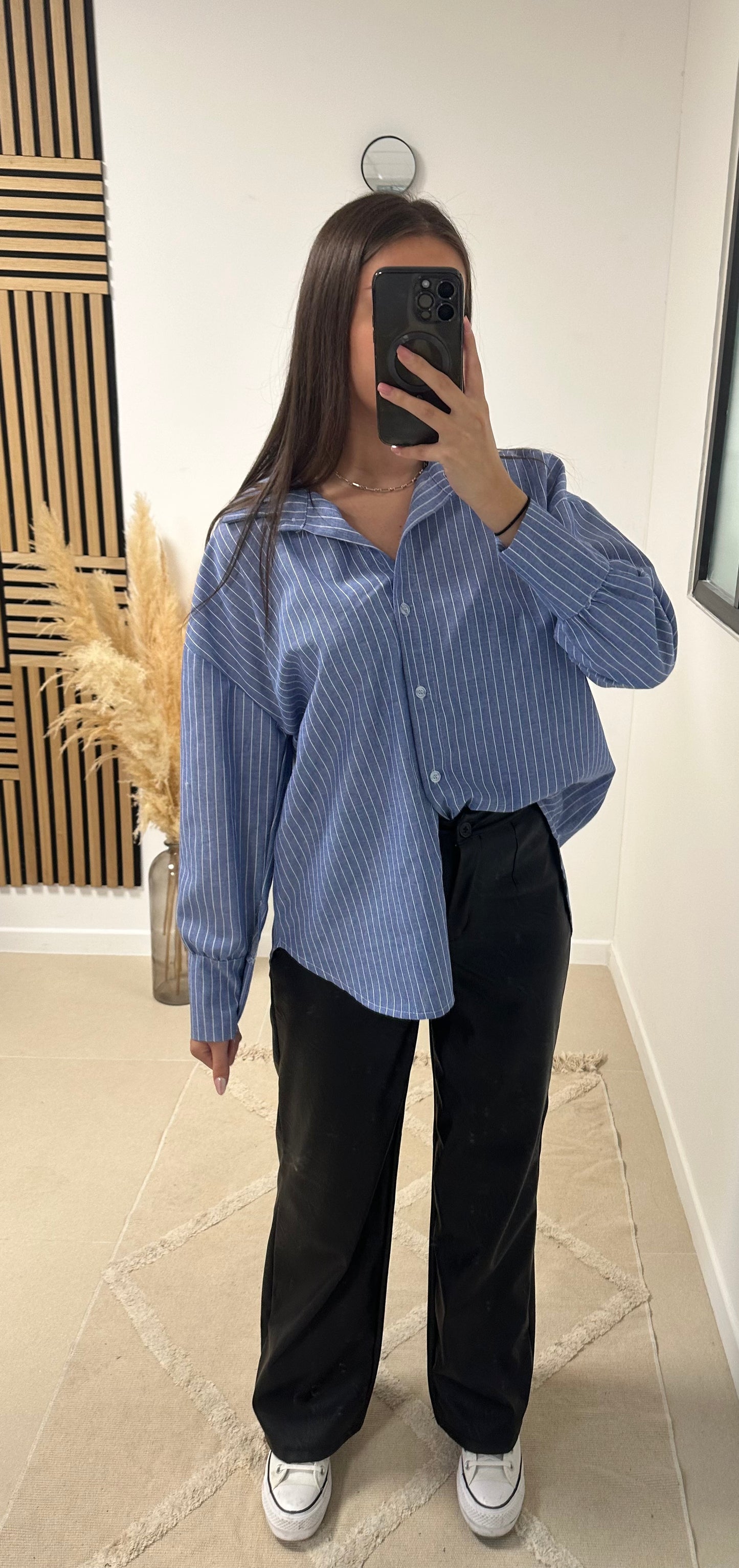 Chemise bleu rayé oversize