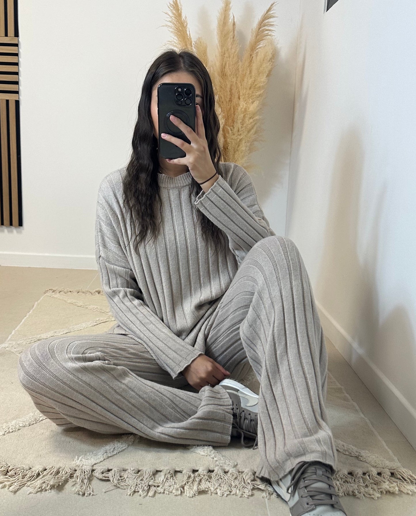 Ensemble côtelé beige