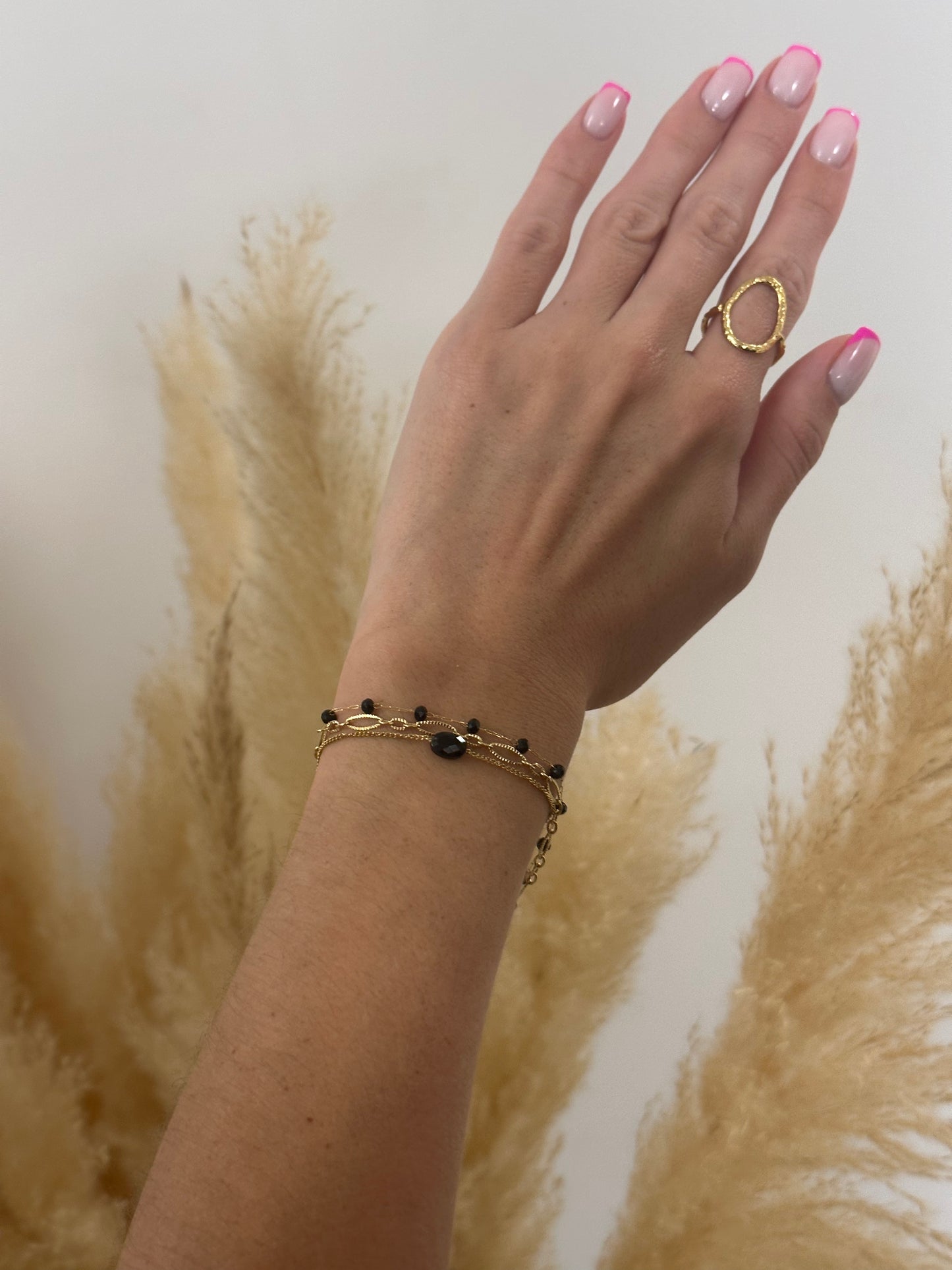 Bracelet Flora noir/doré