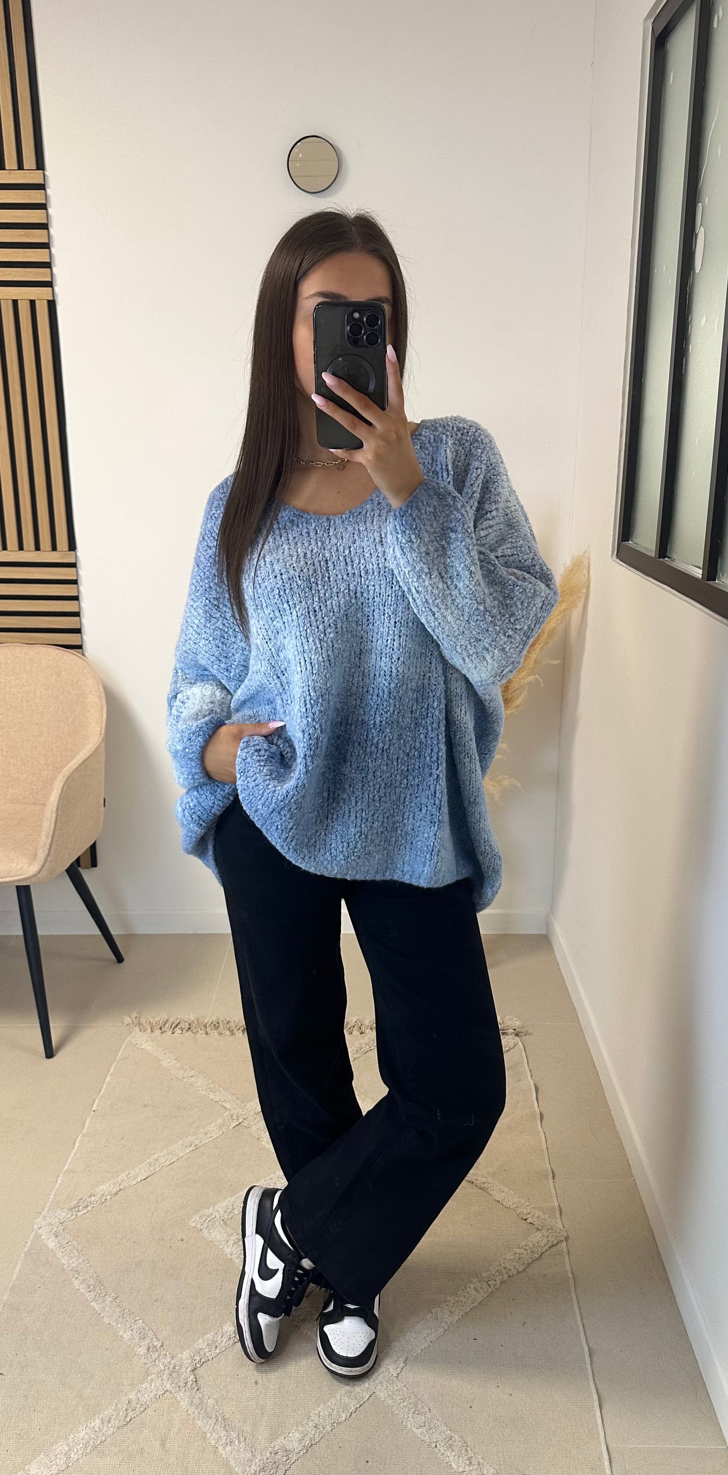 Pull oversize bleu