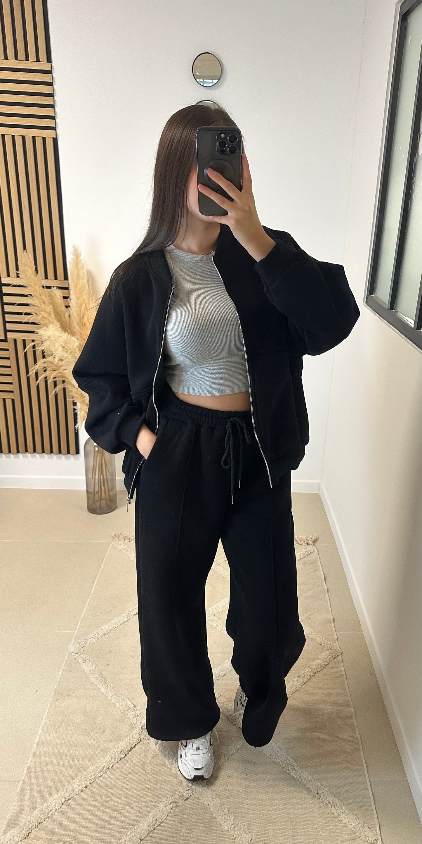 Ensemble jogging zip noire