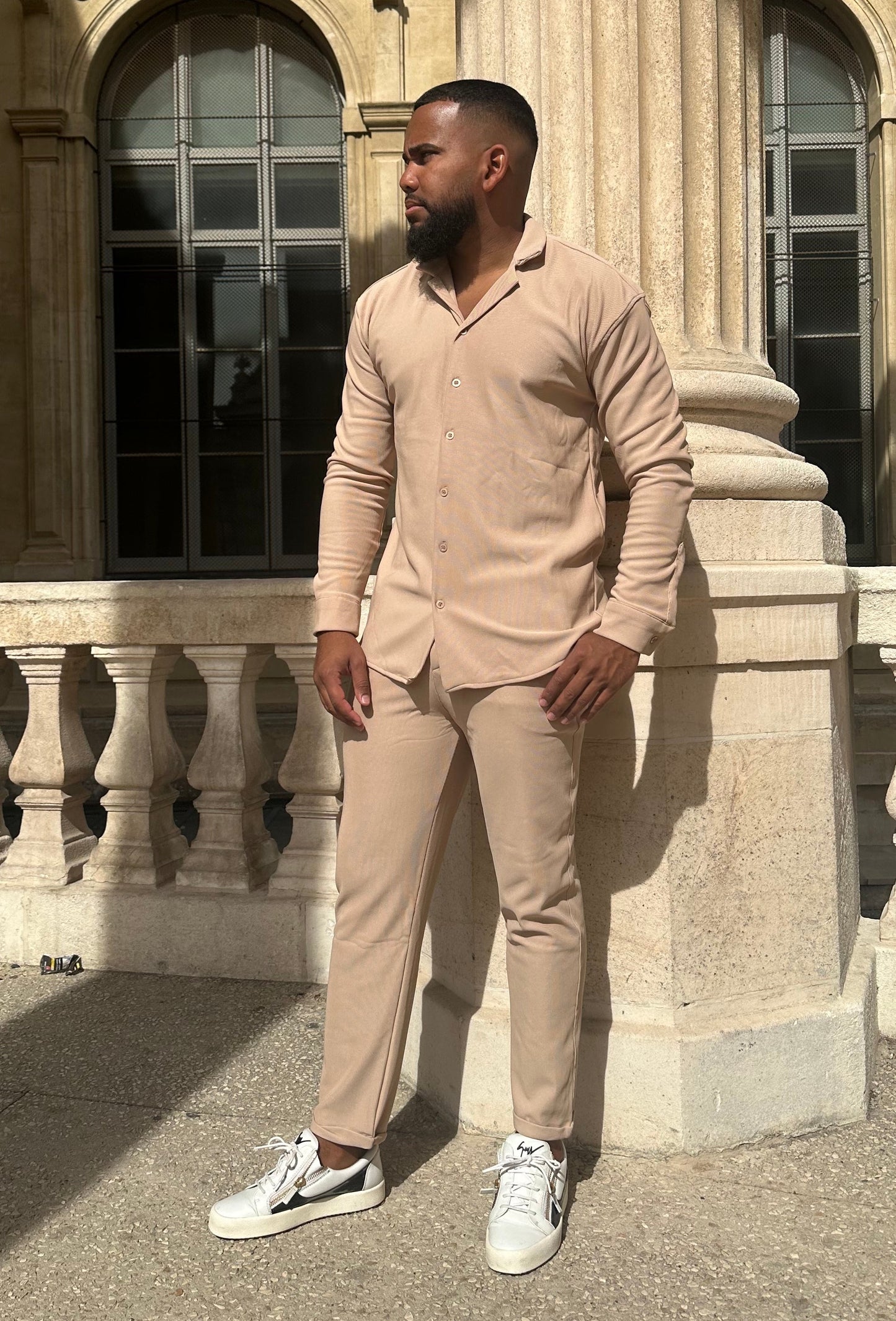 Chemise côtelé beige