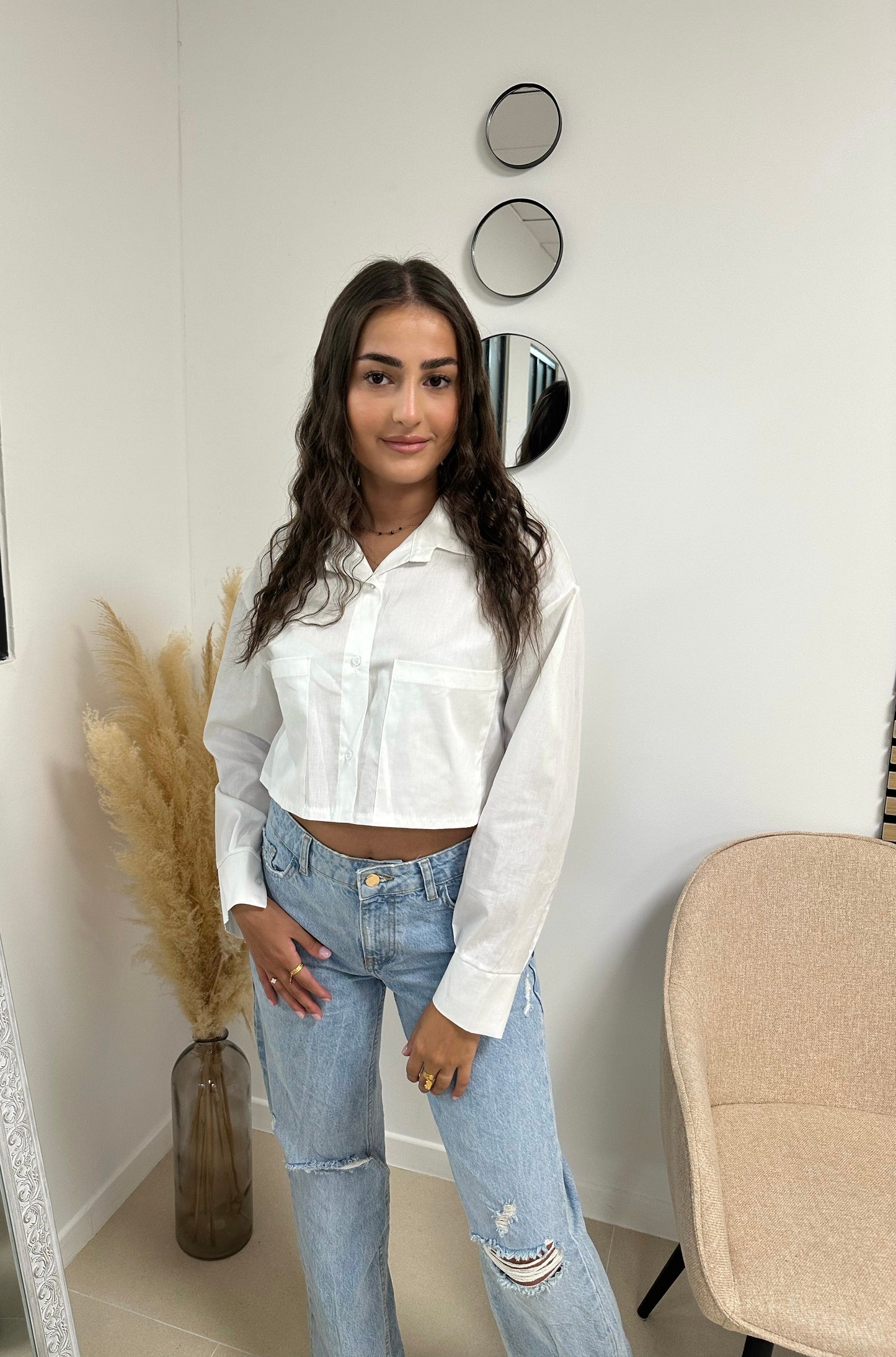 Chemise courte avec poche