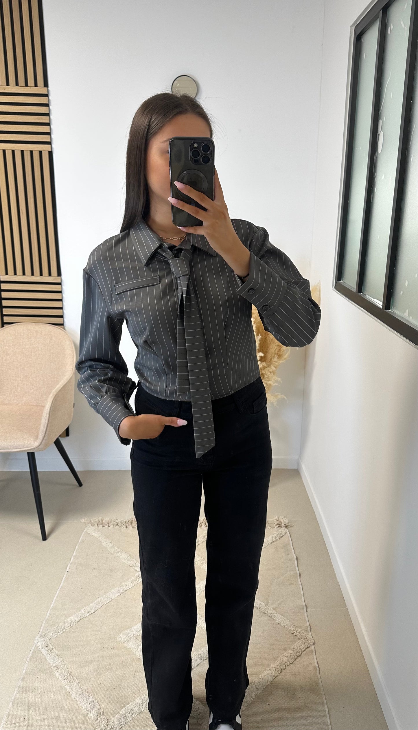 Chemise rayé cravate