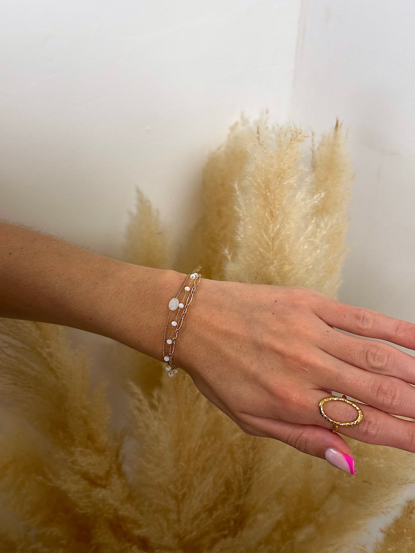 Bracelet Flora blanc/doré