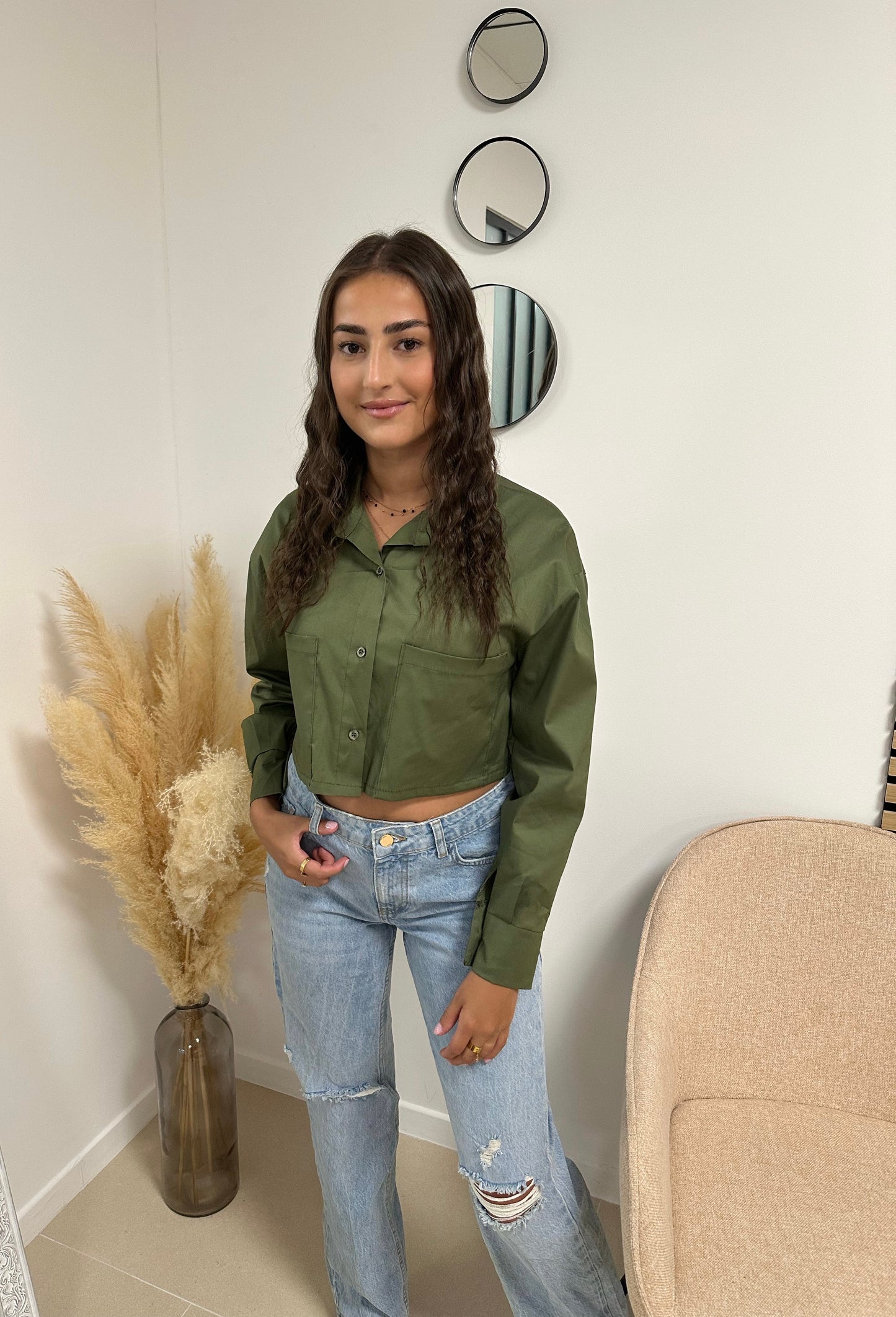 Chemise courte avec poche