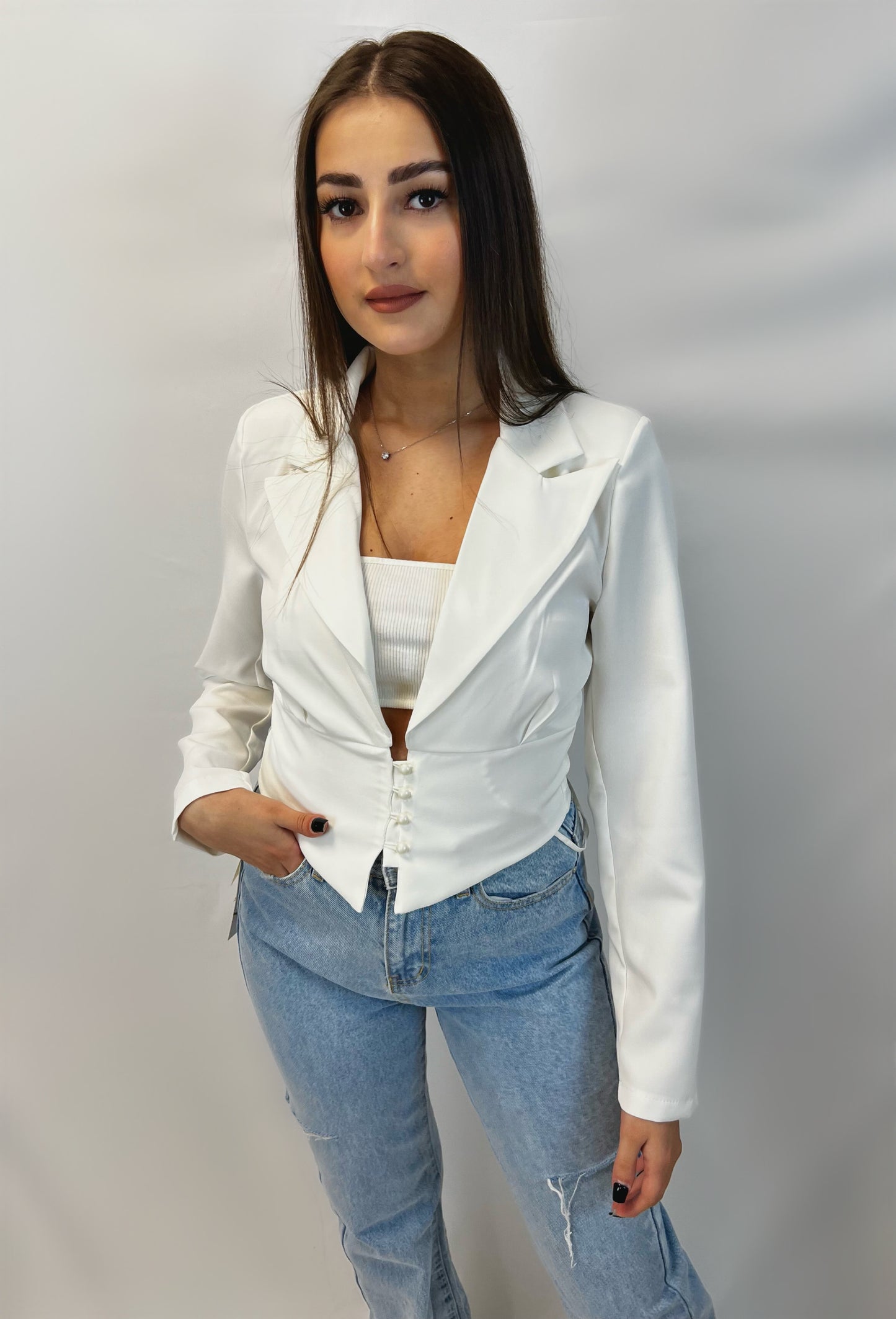 Top style blazer blanc