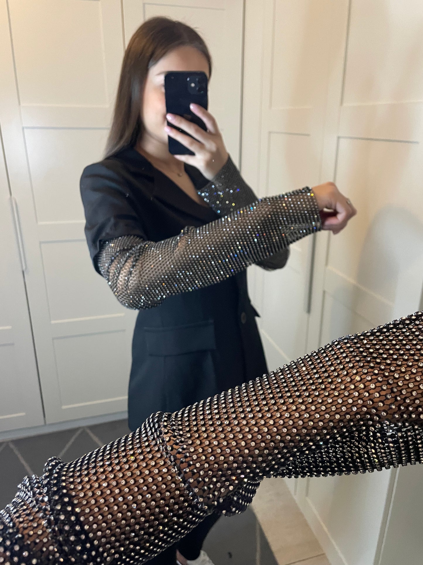 Blazer manches à strass