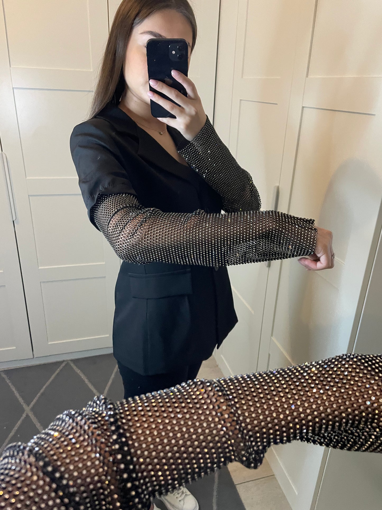 Blazer manches à strass