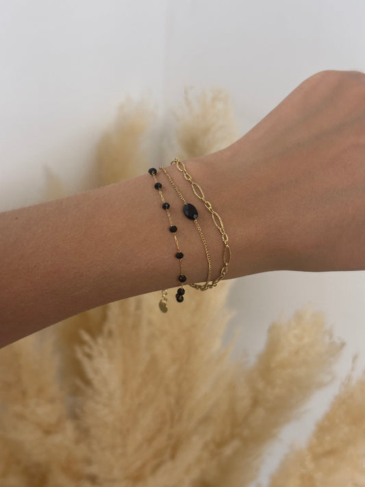 Bracelet Flora noir/doré